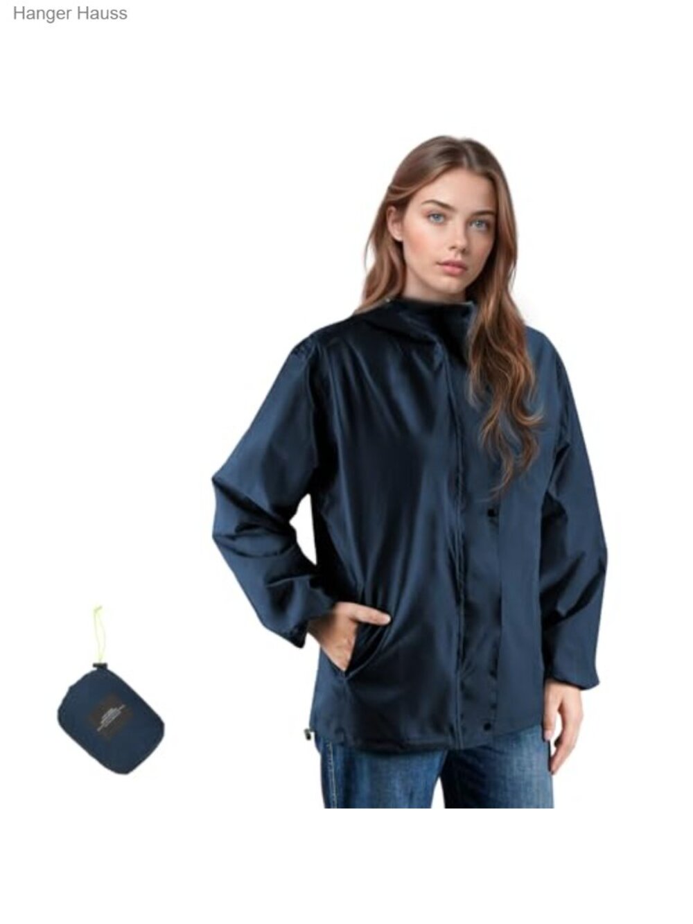 Women's Waterproof Rain Jacket with Hood, Lightweight Windbreaker with Pockets